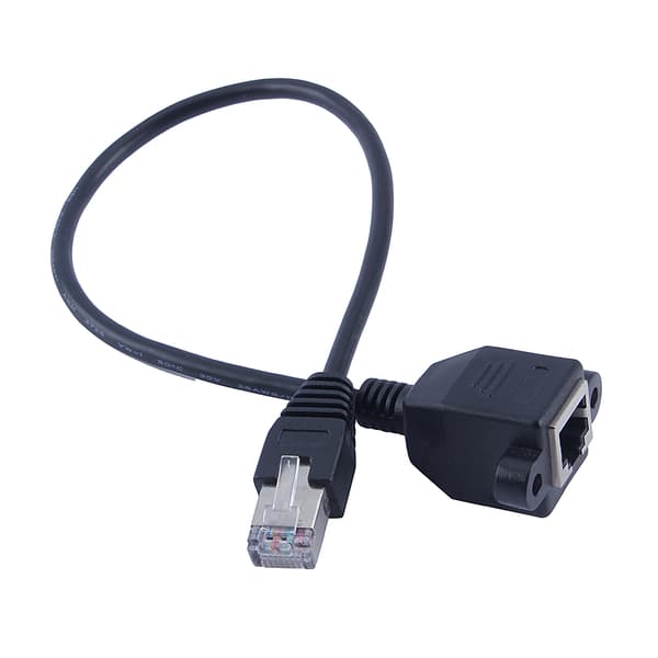 30 cm RJ45 han til hun skruepanelmontering LAN Ethernet forlængerkabel