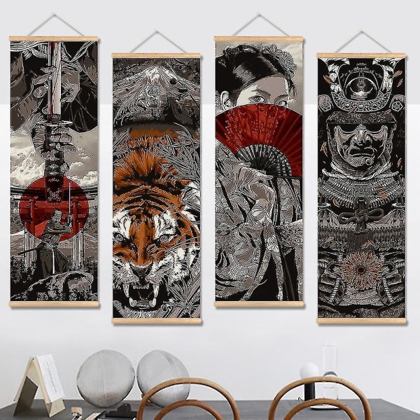 Japansk samurai Ukiyo-e rulleplakat 30*90CM 4