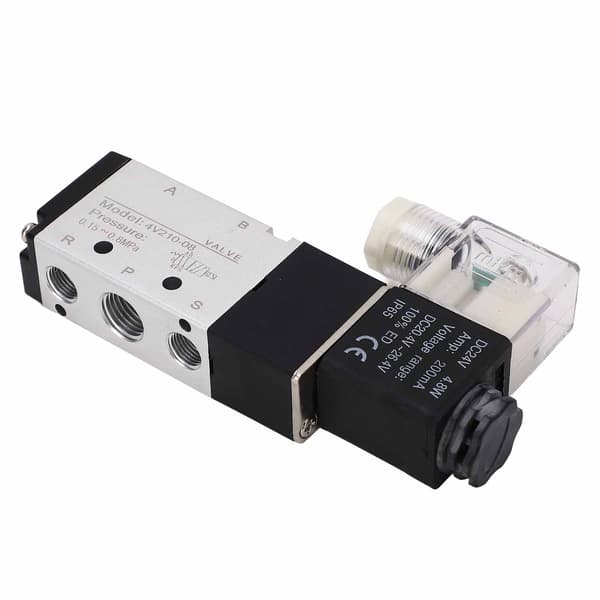 4V210‑08 Elektrisk Magnetventil Normal 2 Position 5 Vejs Luftkomprimeret Afløbsventil til Automatisk Værksted DC 24V