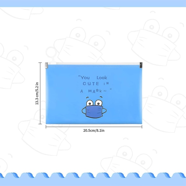 8st ren bärbar plastpåse för engångsmasker, filter ansiktsskärm