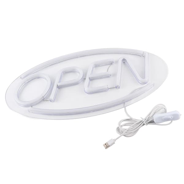 Öppet brev-formad hängande LED Neonljus USB Skylt för Hembutik