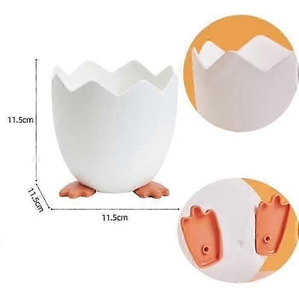 Pennholder - Kreativ - Eggeskall - Multifunksjonell - Sminkeoppbevaring - Hvit