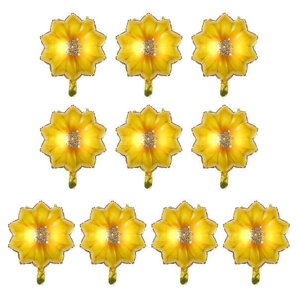 10 stk Blomsterballon Let at samle Rivefast aluminiumsfolie Miljøvenlig multi-formål Solblomst Ballon Festdekoration Yellow