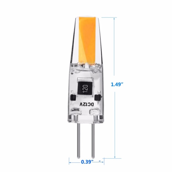 10ST Dimbar Mini G4 LED COB-lamppu 6W Glödlampa AC DC 12V 220V Ljusljus Byt ut 30W 40W Halogen för ljuskrona Kohdevalo DC12V DC12V Cold White