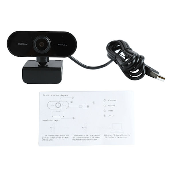 Computer Camera HD 1080P Indbygget Mikrofon Autofokus USB Computer Web Camera Webcam til Optagelse af Konferencer