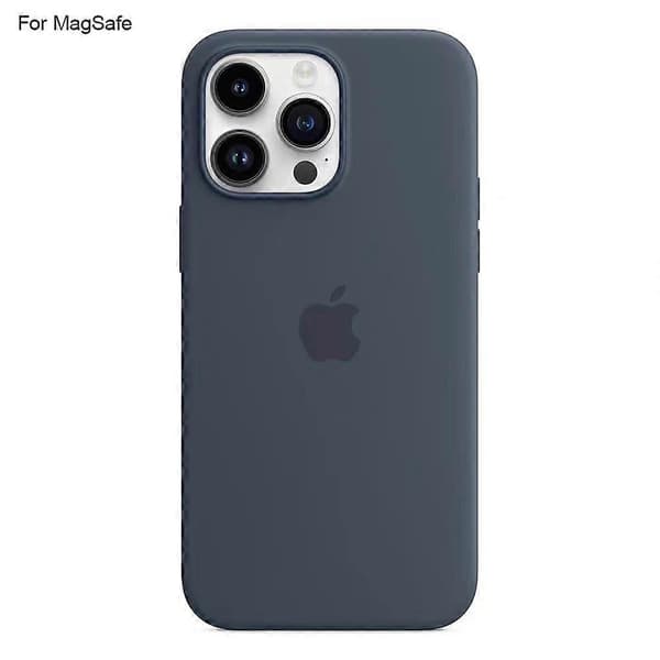 【BQ】Compatible with iPhone 14 Pro Case Compatible with MagSafe Liquid Silicone Phone Case [Induction Popover] Dark B Dark blue