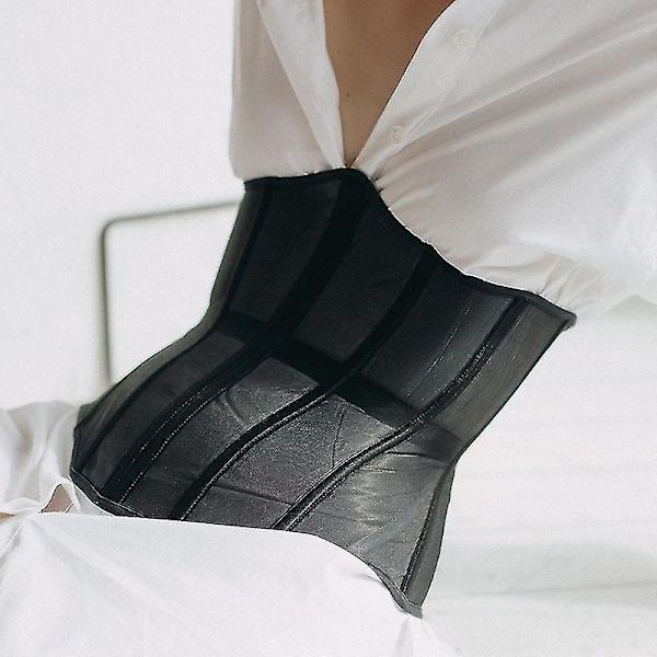 Naisten korsetti läpinäkyvä seksikäs mesh vyötäröä muotoilevat vaatteet rintakehän alla Nainen High Street Slim Lady Body Shaper Black L