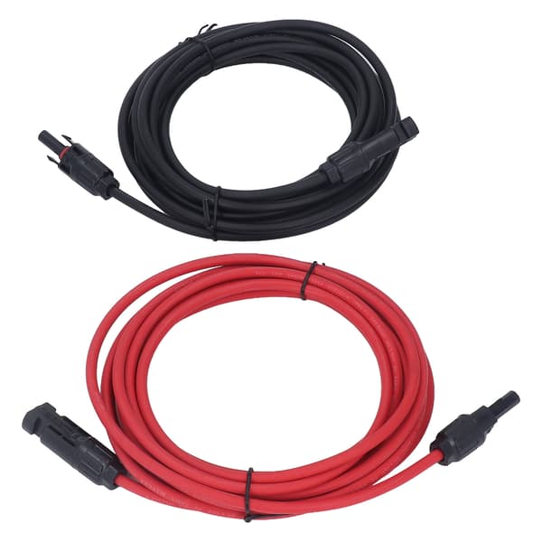 2AWG 12AWG 4mm² Solpanel Forlængerkabel Sort Rød Solar Adapter med MC4 Stik 1000VDC 5m 16.4ft