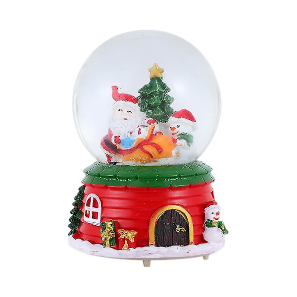 Musikalsk julemand sneglobe glødende musikboldkasse Jul krystalkugle Drømmende vintersnekugler Julepynt Santa and Snowman