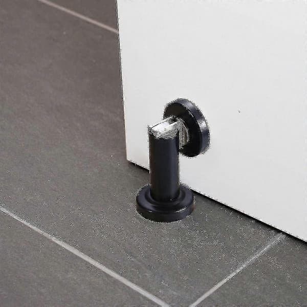 Moderne magnetisk dørstopper i børstet rustfritt stål Black