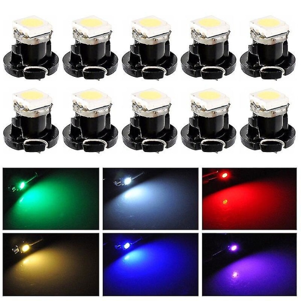 Ny 10st T3 T4.2 1210 3528 T4.7 5050 1 Smd Led Dc12v Bilinstrumentljus Auto Dashboard Dash Lamp Cluster Bulbs 6 Color#294302 Ice Blue