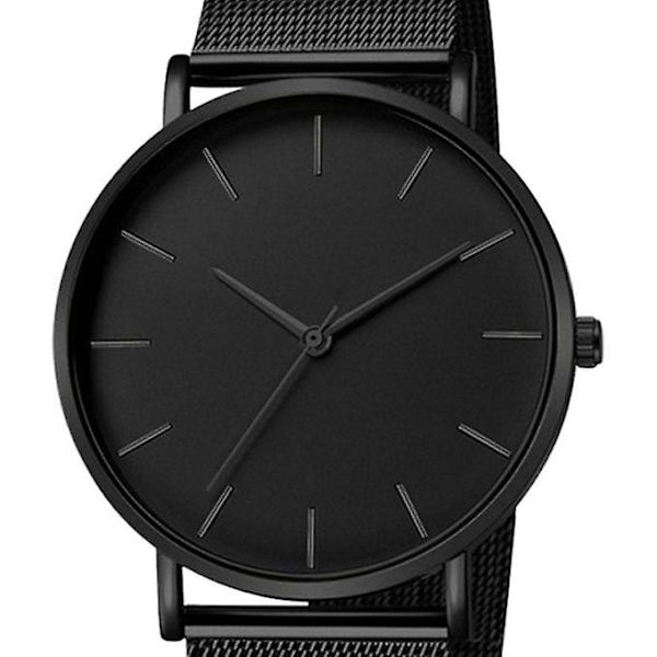 Herr Quartz Watch Luxury Case Analog Black Band Black Pointer
