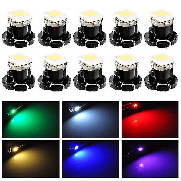 Ny 10 stycken T3 T4.2 1210 3528 T4.7 5050 1 Smd Led Dc12v Bil Dashboard Lampor Bil Dashboard Dashboard Glödlampor 6 färger #294302 Grön Green