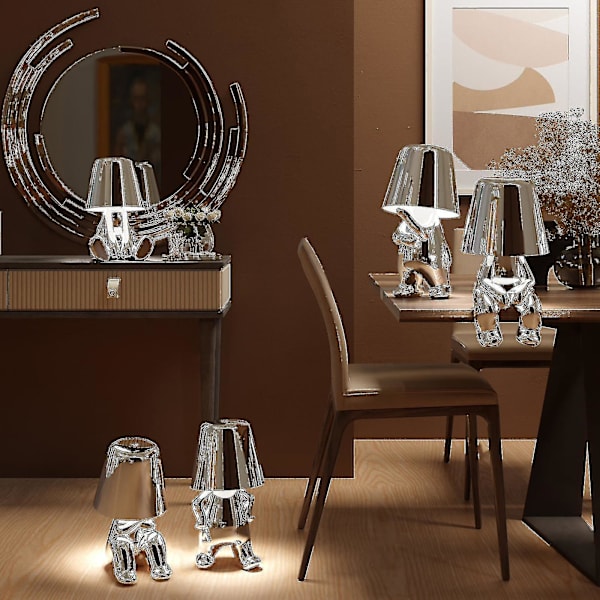 En Man Led Bord Touch Dimbar Lamp Bar Silver
