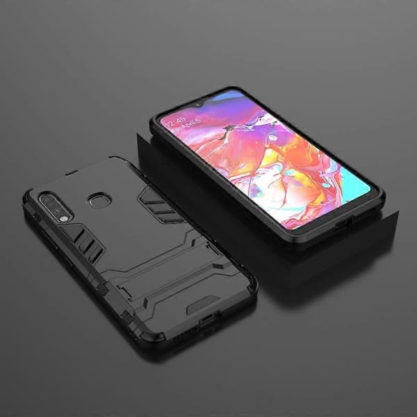 【BQ】Stødsikker PC + TPU med holder til Galaxy A70e Black