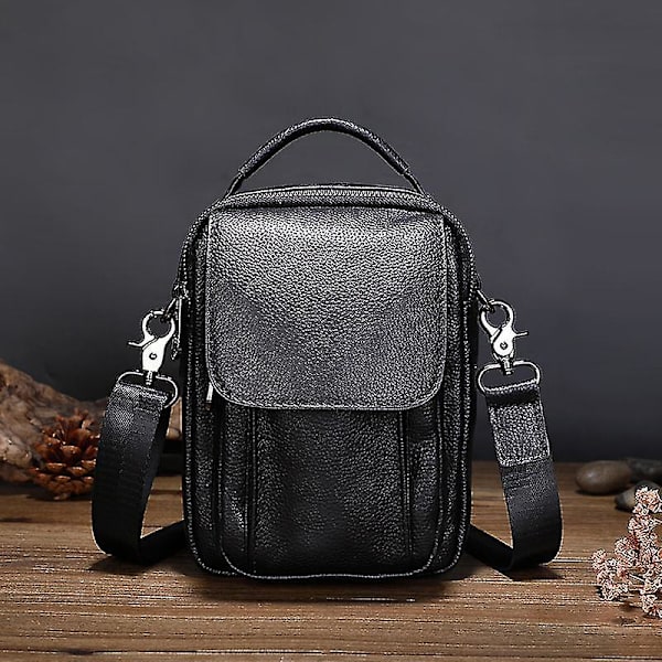 Liten läderväska för män Crossbody-handväska axelremsväskor för män Handväska Daypack Magnetisk spänne-wtake
