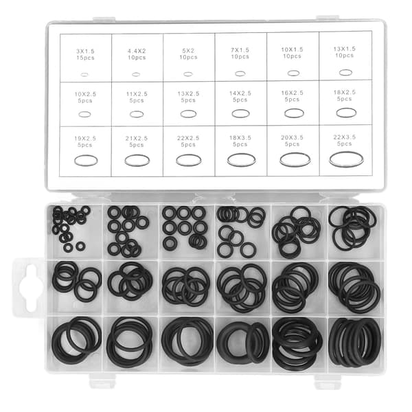 125PCS O-ringssortiment Multifunktionell Gummi Slitstark Tätningsbricka Packningssats