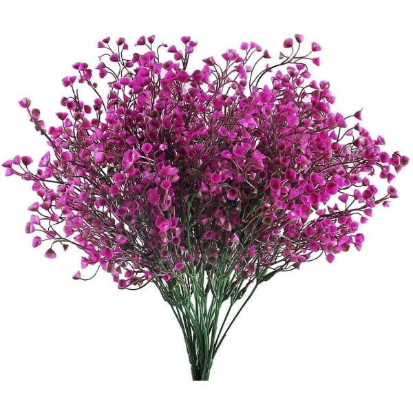 4 stk kunstig blomst Lilla kunstig blomsterdekoration Plast blomsterdekoration kunstig blomst (roserød) rose red