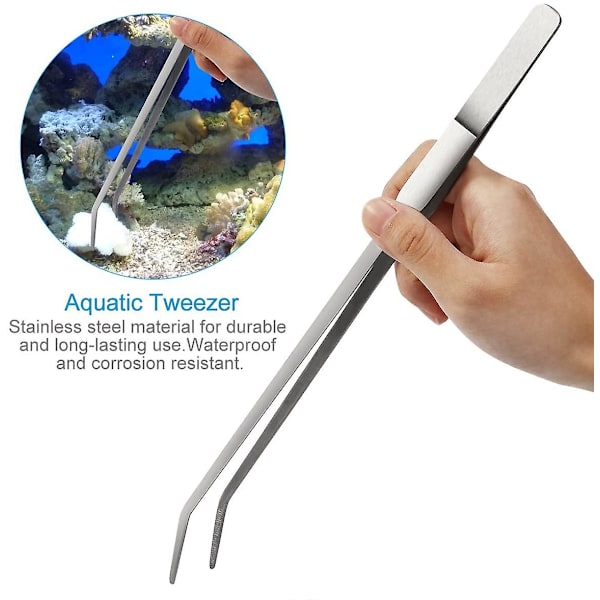 Aquarium Aquascaping Kit 5 i 1 akvariumtank i rostfritt stål Vattenväxtverktygsset Tång Sax Spatel