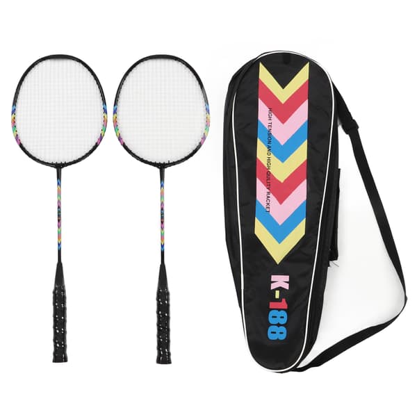 Lättviktigt Robust 2-pack Badmintonracketset med Förvaringsväska för 2 Spelare