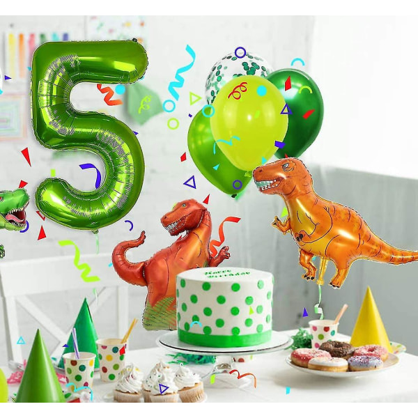 Dinosaur Foil Balloon taustakoriste syntymäpäiväjuhlatarvikkeet (numero 1) 31 kpl color 1