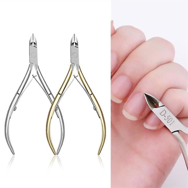 1 kpl Nail Cuticle Sakset ruostumattomasta teräksestä manikyyri pedikyyri työkalut Kultainen/hopea/sateenkaari Dead Skin Scissor Nipper Clipper Tool Silver