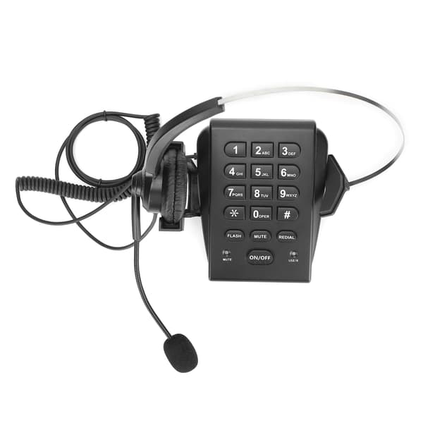 Ledningstelefon med headset - kontor og hjemmebruk