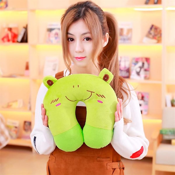 Cute U-shaped Animal Pillows Kids Comfortable Travel Car Headrest Neck Protect Cartoon Cats Soft Cushion Dolls Gift For Children B 30X25X8