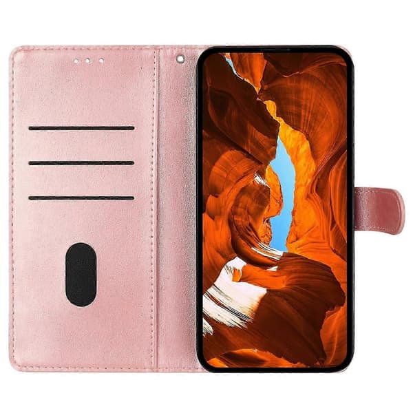 Blomstret lærfutteral til Xiaomi Redmi Note 13 5G lommebokfutteral Multicolor Rose Gold