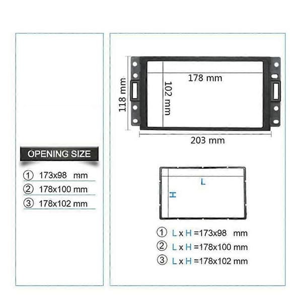 Dobbelt DIN-facade til HUMMER H3 / SAAB 97X / Corvette Radio DVD Stereo CD Panel Dash Mount Trim Ramme Black