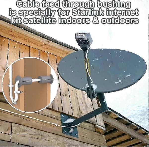 【BQ】Gennemføringsbøsning til Starlink Dishy ethernetkabel Grey 6pcs