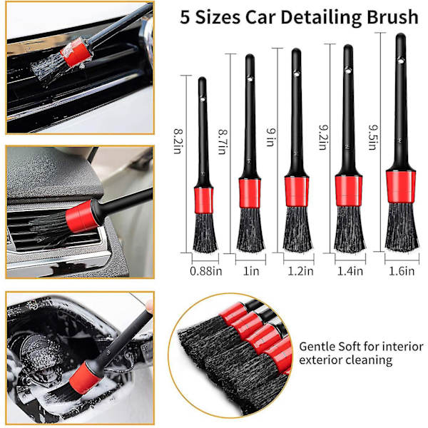 14st set Power Scrubber borrborstar Bildetaljborste för luftventiler för glasdäckfälgrengöring 14pcs