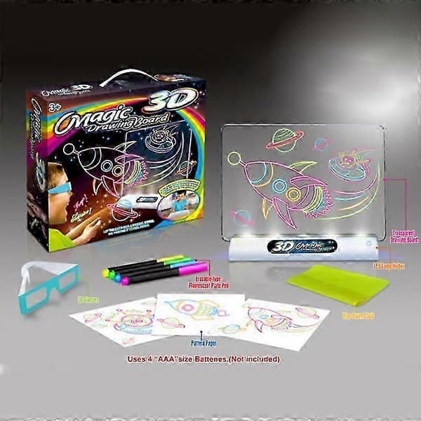 set 3D-ritbrädeleksaker Kreativ konstmagisk tavla med penna Pedagogisk leksak present