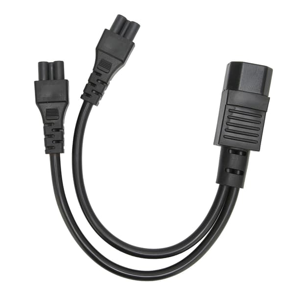 Dobbelt kvindelig strømkabel til bærbar computeradapter, 100-250V