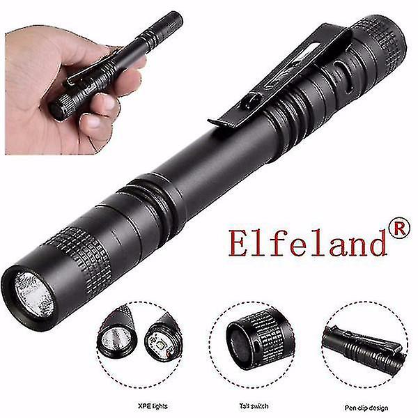 Hhcx-elfeland Xpe Aaa Edc Led Pen Light Flashlight Torch Lamp Light Clip