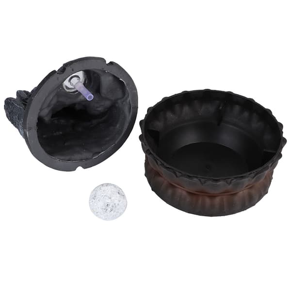 Buddha Harpiks Bordfontene Dekor med LED-lys EU-plugg 220V