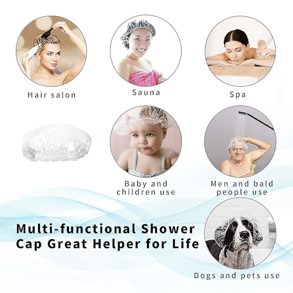 100 kpl kertakäyttöiset suihkumyssyt, vedenpitävä paksuuntuva elastinen cap, hiuslakit naisille Spa Home 200 Pcs