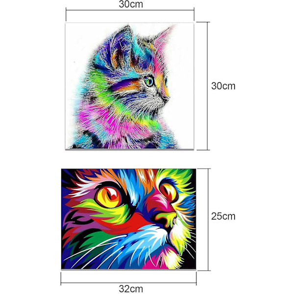 5d DIY Diamond Painting Kit Full Drill Söta kattkristaller