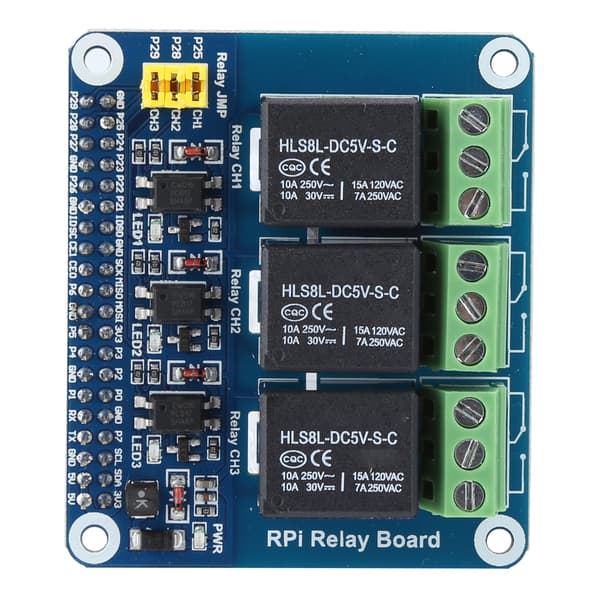 Reléutvidelsesmodul for Raspberry Pi 2b/3b/4B (3 kanaler)