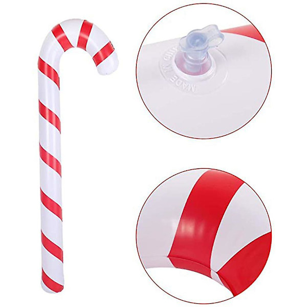6 st 35 tums uppblåsbar julgodis för julfestdekorationer inomhus och utomhus Red White