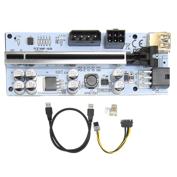PCIE Riser-kort 8 Faste Kondensatorer Stærk Anti-Interferens GPU 1X til X16 til Windows 7 til Windows 10