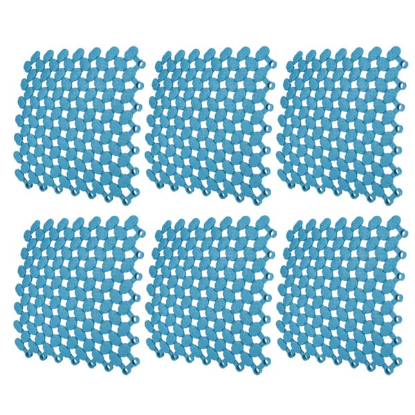 6-delars 20x20cm sammanlänkande golvmatta för kök badrum dusch pool balkong blå