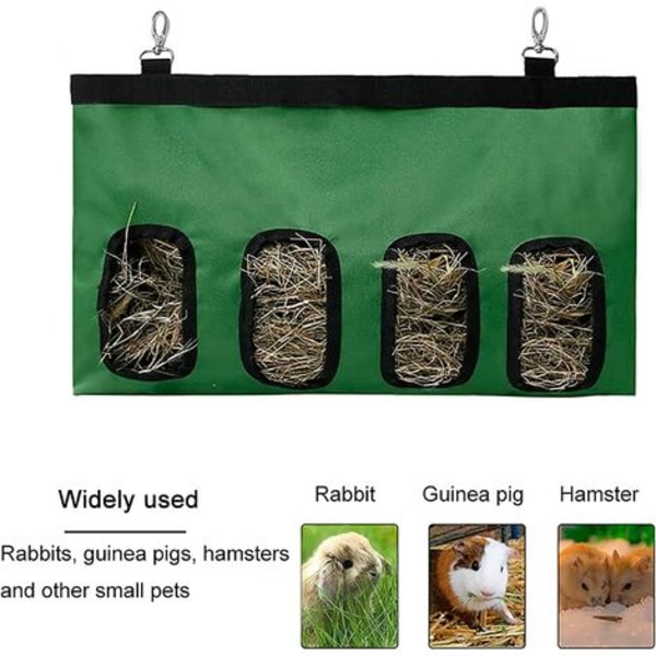 ny stil 4-hulls marsvin høypose kanin høymaterposer smådyr hengende fôringspose Vanntett oppbevaring Oxford klut dyrefôringspose