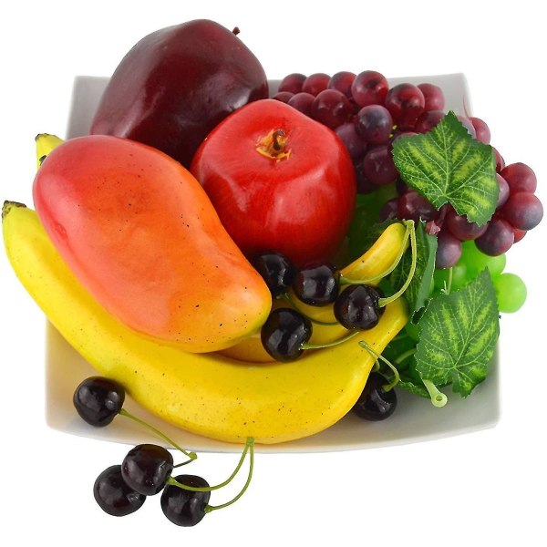 10 stk blanding av kunstig eple banankirsebær Mango naturtro simulering Realistisk falsk frukt