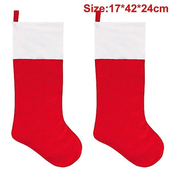 42 cm julestrømper julemandssok børn slik gaveholder poser hængende ornament til juletræ nytårs festdekorationer Xmas Socks