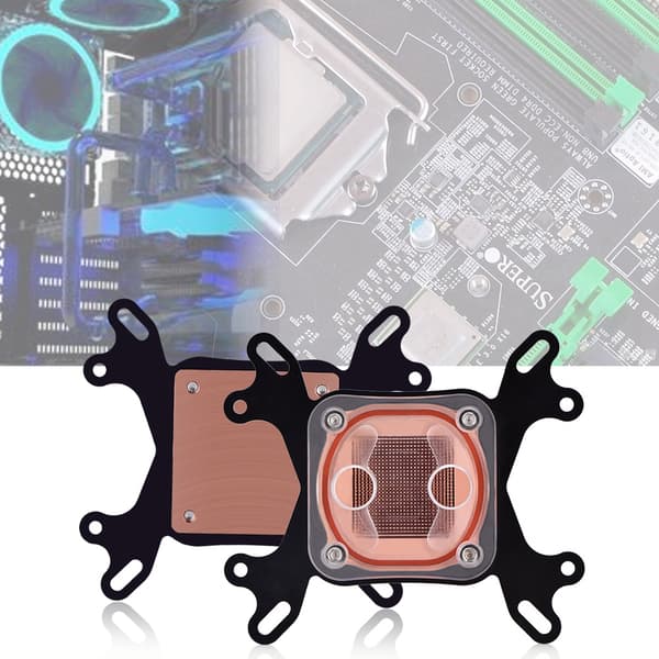 Vandekølingsblok til Intel/AMD CPU - 50 mm kobberbase