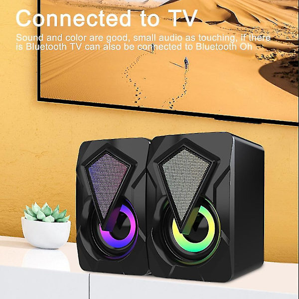 Usb Powered Multimedia Hifi Desktop Portable Gaming Bass Stereo Rgb Lighting Music Computer Speaker Mini Laptop For Pc