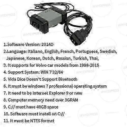 【BQ】Compatible Diagnostic Tool Compatible with Vehicles - Alternative to VIDA DiCE 2014D (Compatible)