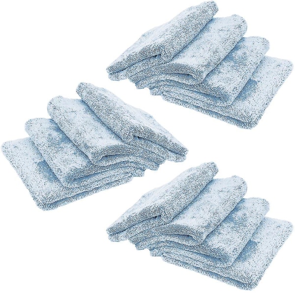 12stk Kjøkkenoppvaskhåndklær, mikrofibervaskeklut, dobbeltsidig Blue