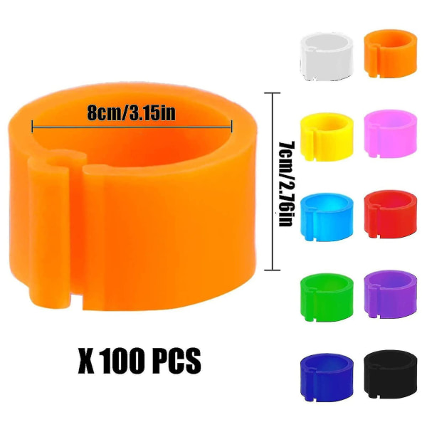 100 st Fågelfotsringar Plast Duva Identifieringsring 8mm Fågelfotsringar för identifiering